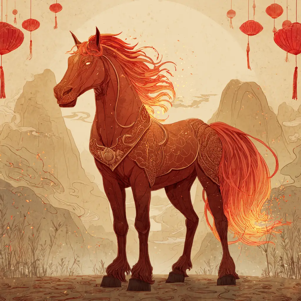 Chiński znak zodiaku ognisty koń